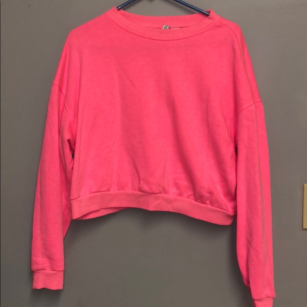 H&M Pink Cropped Sweat Shirt